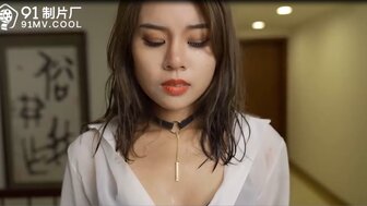 91CM180 Fuck sexy secretary because of rainy day