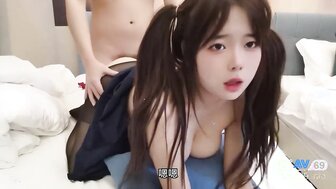 Doggy fucked busty school teen