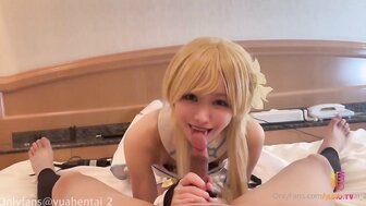 Creampie cosplay Yua when she rides on boyfriend's dick