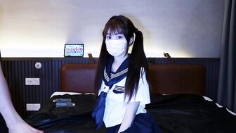 Pretty school girl with double ponytails gets fucked hard