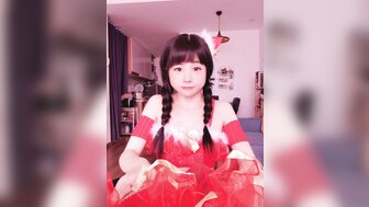 Cute girl's Christmas presents is a Hugh cock