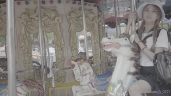 Dating with teen school girl in school uniform and having sex at girl's home after playing in amusement park