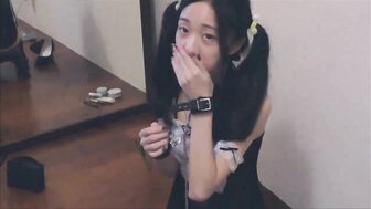 Facial and hard fucking sexy girl in maid costume