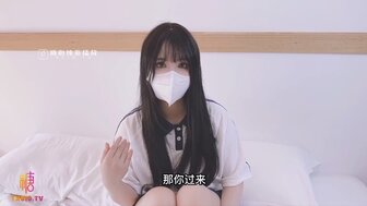 Pretty school girl got caught masturbating and having sex with him to keep the secret