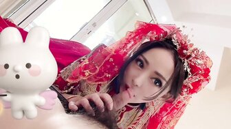 Having sex with Sugar Daddy in Chinese traditional wedding dress and western wedding dress[1]
