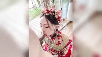 Having sex with Sugar Daddy in Chinese traditional wedding dress and western wedding dress[3]