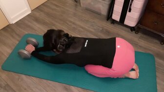 Married wife was doing yoga exercise at home and makes her husband to doggy fucking her hard