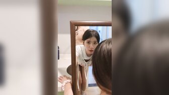 Doggy fucking lovely girlfriend in front of mirror
