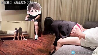 Couldn't hold back the climax by the single man, horny wife was punished by her husband