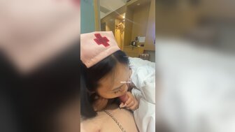My slutty sex slave in nurse outfit serves me