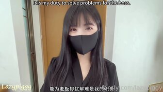 Naughty OL is ready to serve her boss any time