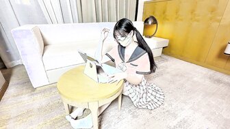 Concentration test: no matter what's happen school girl needs to concentrate on her test