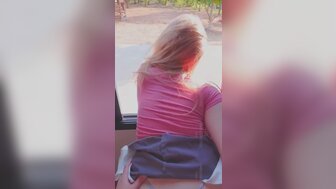 Hot beuaty goes out onto the balcony to have sex