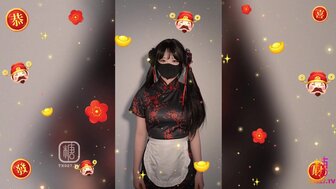 Busty sister in Cheongsam  used her body to wake her brother who was still in bed for the New Year.