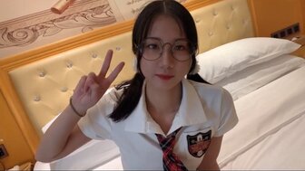 Jimmybiiig fucking teen student in glasses and black stockings