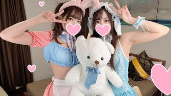 FC2PPV2735086 Gangbang party with two pretty college student in maid cosplay[Part2]