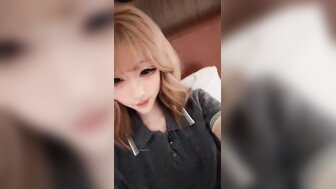 The blonde girl with a pink vagina was being penetrated by a penis without a condom while pressing her clitoris.