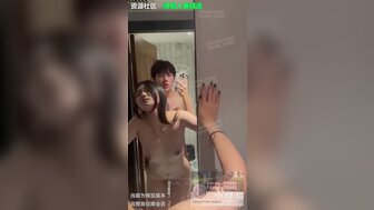 A muscular, handsome man doggy fucks a pretty long-haired girl in front of the mirror