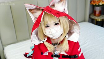 Cute Little Red Riding Hood's mouth and foot pussy are rubbed and tortured by a penis, her vagina is being brutally fucked and is full of vaginal fluid.